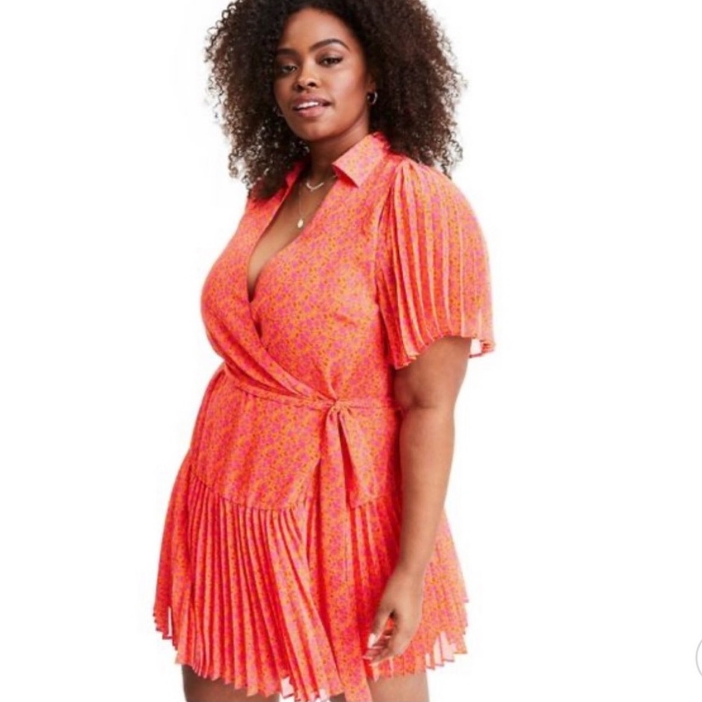 ALEXIS for Target Collab Orange Flutter Wrap Dress size 1X 3X 4X - Picture 5 of 10